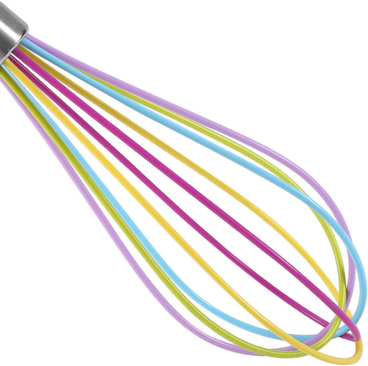 Manual Silicone Whisk Manual Eggs Beater Durable Kitchen Pastry Tools Cake Baking Utensil Mixer for Baking and Cooking, 12 inches, Pink