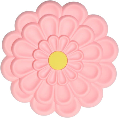 3Pcs Daisy Trivet Mats Insulation Pads 3 Sizes Pot Mats,Pink
