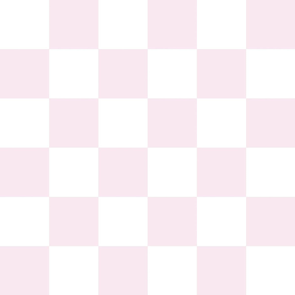 Pink and White Peel and Stick Checkered Wallpaper for Bedroom