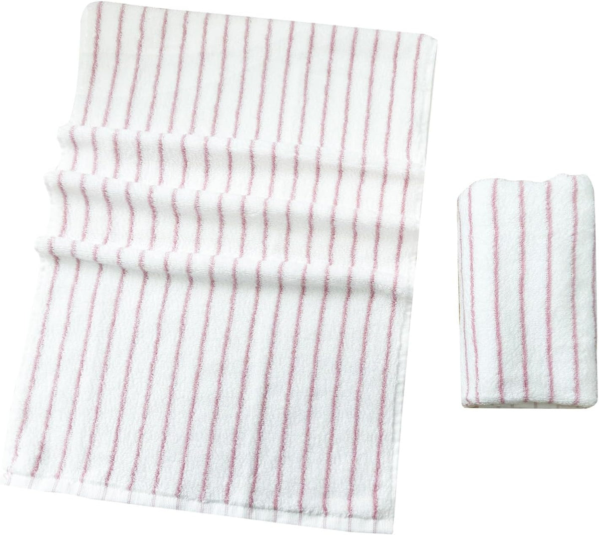 Pink Striped Hand Towels 100% Cotton Soft Clean Hand Towel for Bathroom Kitchen Sports Cute Pink White Stripes Hand Towel 2 Pack, 14 x 30 Inch