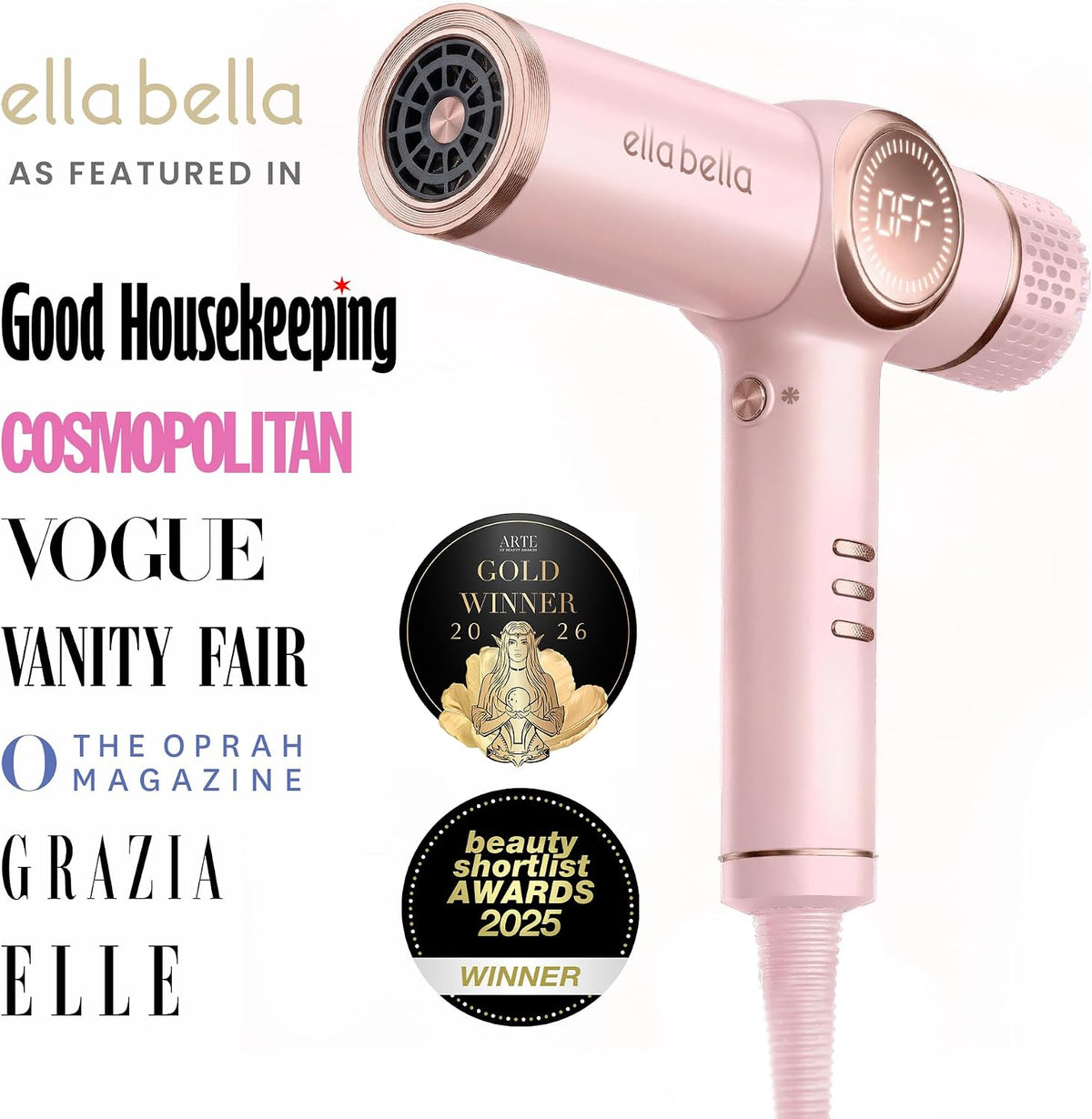 ® Ionic Hair Dryer with Diffuser - Negative Ion Blow Dryer, Quiet