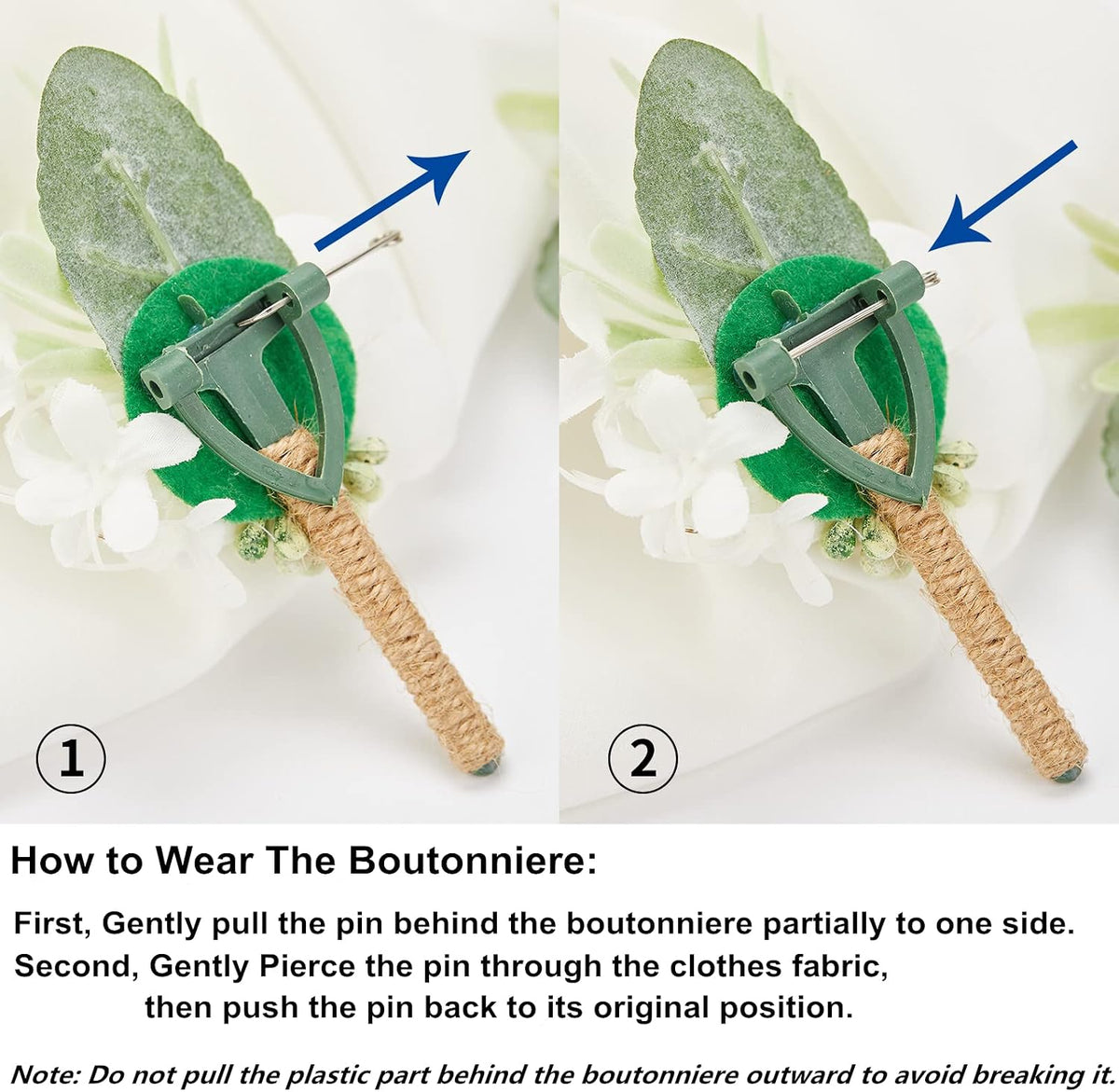 Pink Boutonnieres for Men 6Pcs Faux Silk Wedding Prom Groom