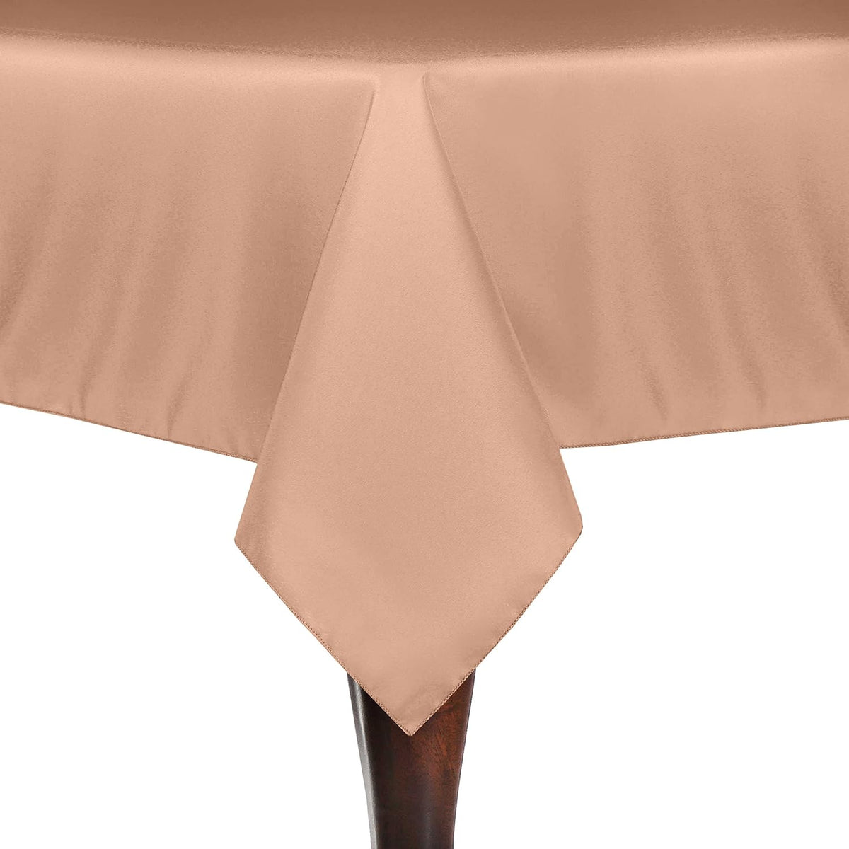 60x108-Inch Rectangular Polyester Linen Tablecloth, Peach