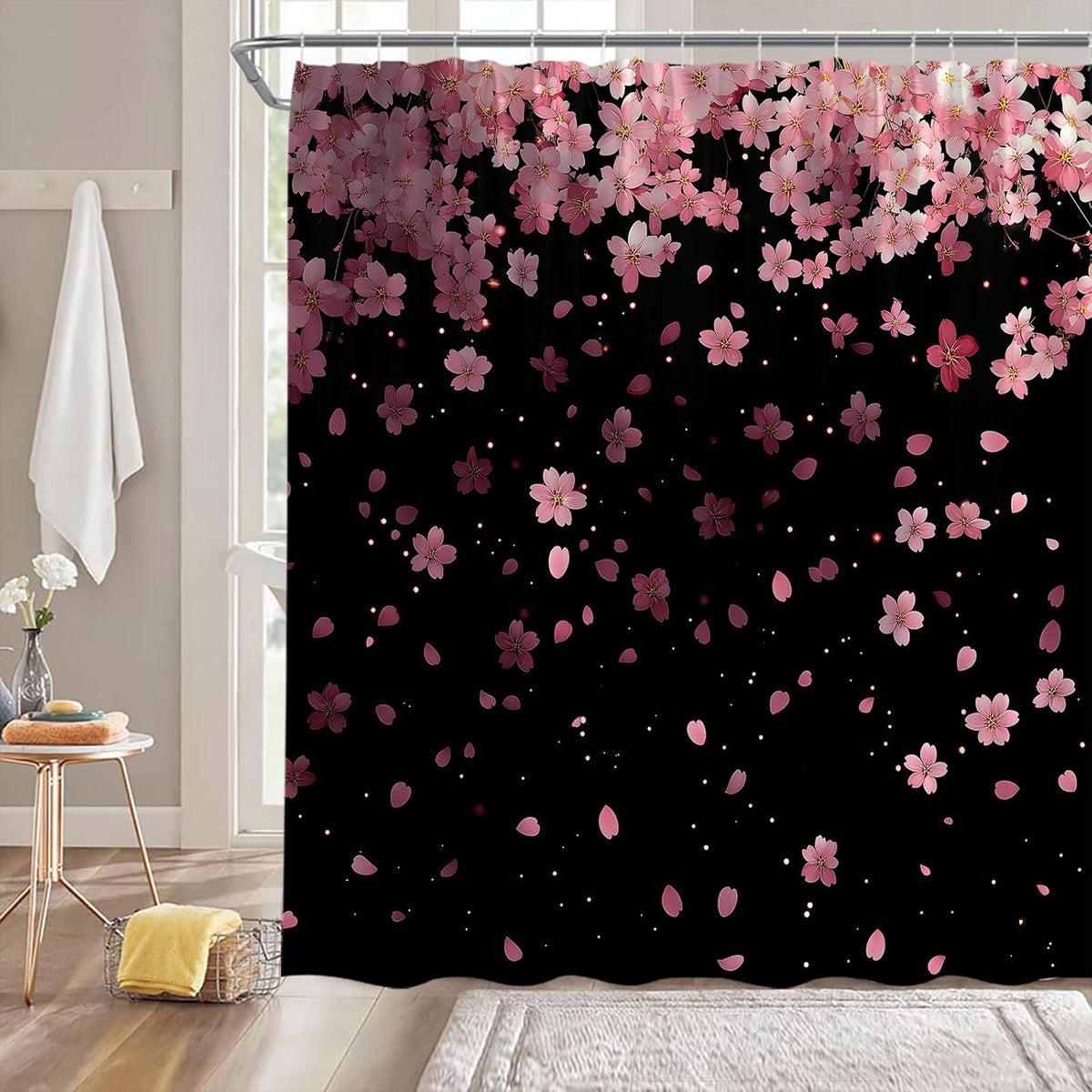 Cherry Blossom Shower Curtain for Bathroom,70x70(WxH) Inches