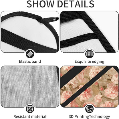 Pink Carnation Floral Pet Hair Removal Glove Dogs Hair Remover Glove Cats Fur Removal Tool with Hanging Loop for Couch 6.7X9.5 in