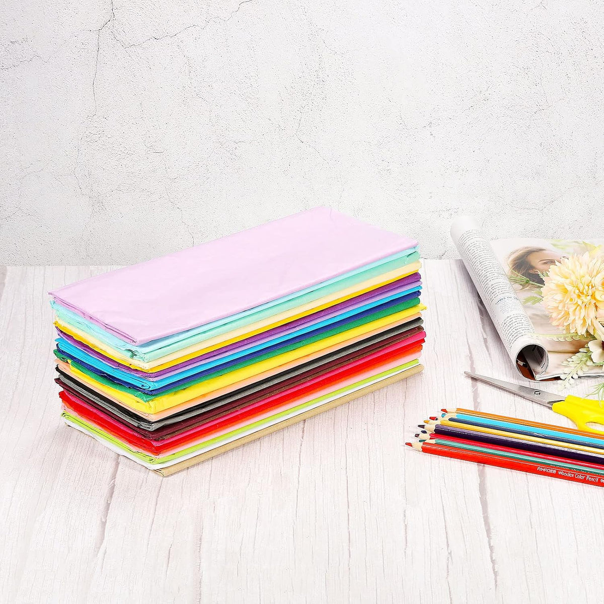 20 Sheets Large Gift Wrap Tissue Paper Pastel Bulk Peach Pink 20 x 26 inch for Gift Bags Wrapping, Wedding, Party, Favor Decor, DIY Crafts