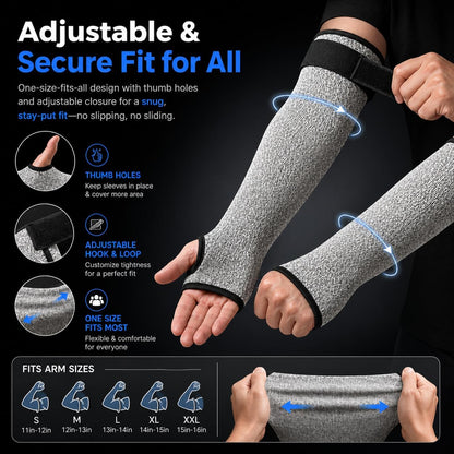 Cut Resistant Arm Sleeves for Men Women, ANSI A6 Arm Protectors for Thin Skin& Bruising for gardening Farming Yard