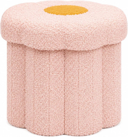 12.6 Inches Flower Storage Ottoman, Small Folding Footstool