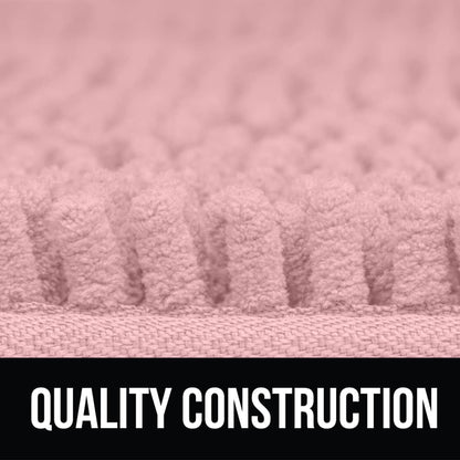 Bathroom Rugs, Chenille Soft Absorbent Bath Rug, Shaggy Shower Mat, Quick Dry Machine Wash Bathmat, Plush Carpet Mats for Tub, Bathtub and Room Home Decor Accessories, 30x20, Light Pink