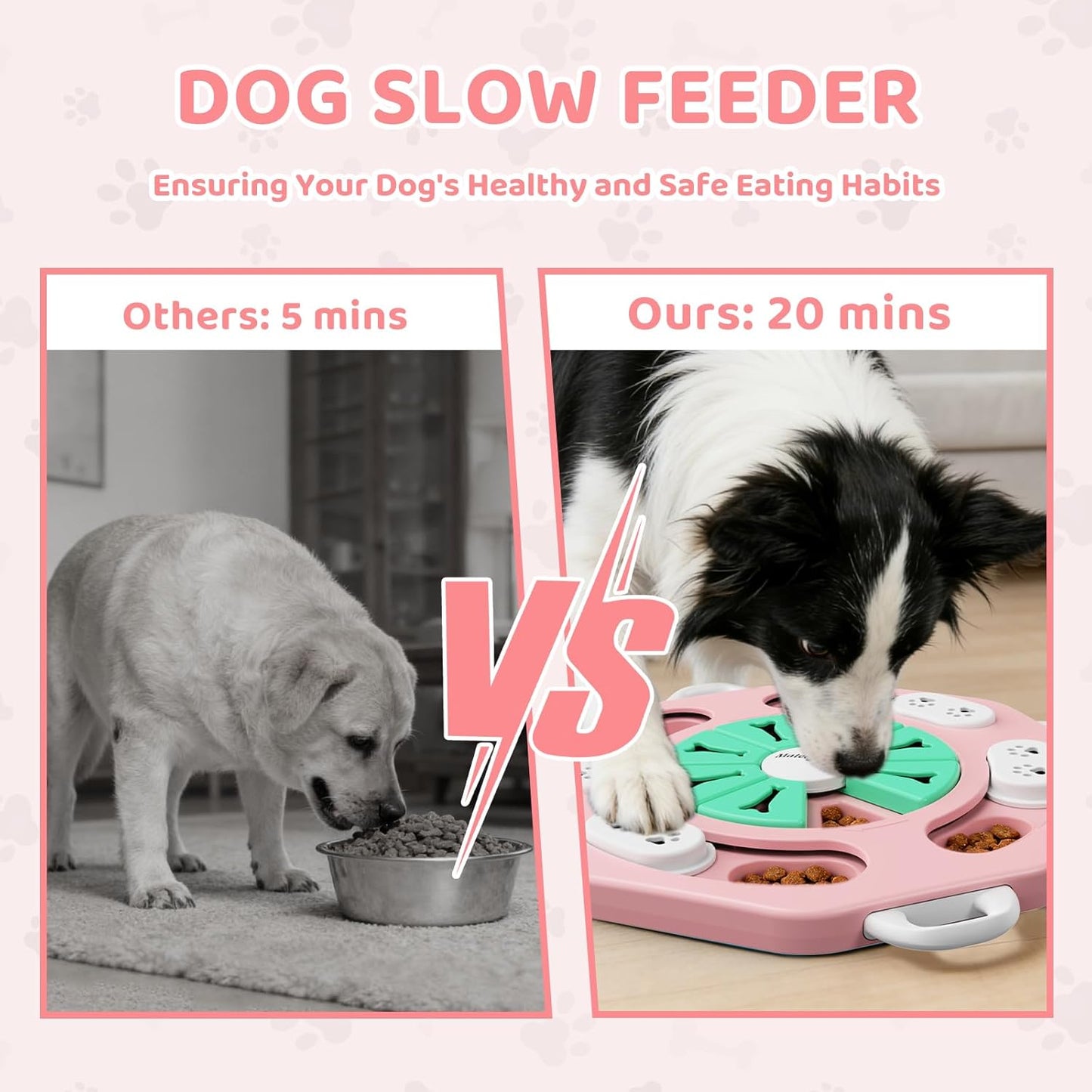 MateeyLife Dog Puzzle Toy for Smart Dogs, Mental Stimulation Dog Enrichment Toys, Treat Dispensing Dog Toys to Keep Them Busy for Small and Medium Dogs, IQ Training Puzzle Feeder, Level-1 (Pink)