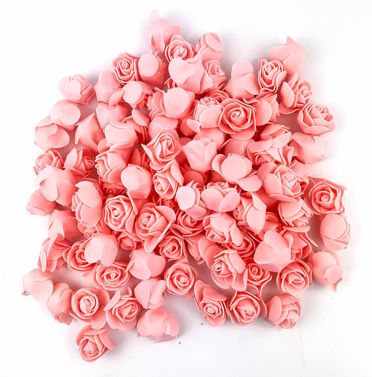 100PC Mini Artificial Rose Flowers 35mm Foam Rose Heads Perfect for a Variety of DIY Projects, Wedding Bouquets, Scrapbooking, Festival Wreaths, Home Decor,Peach