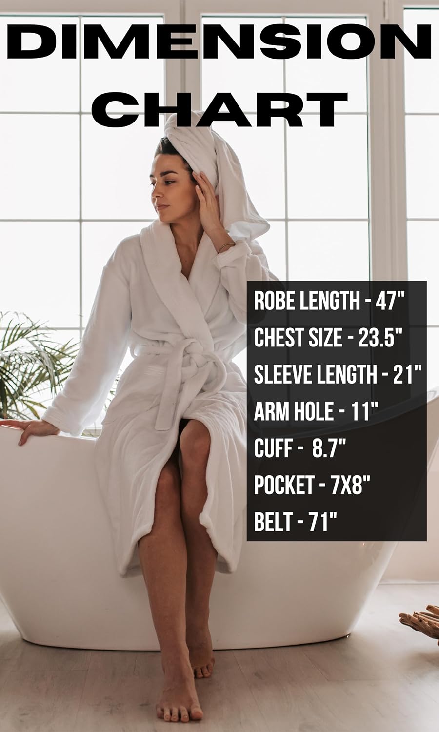 100% Cotton Shawl Collar Bathrobe for Women & Men – Terry Cloth, Lightweight Plush Long Spa & Hotel Luxury Robe