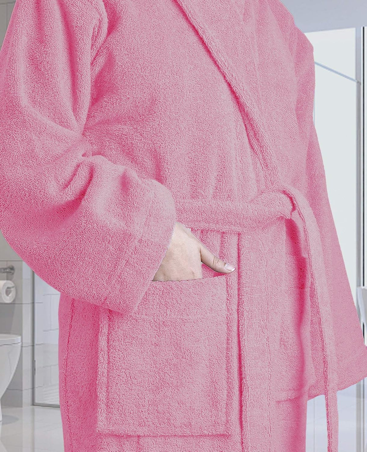 100% Cotton Shawl Collar Bathrobe for Women & Men – Terry Cloth, Lightweight Plush Long Spa & Hotel Luxury Robe