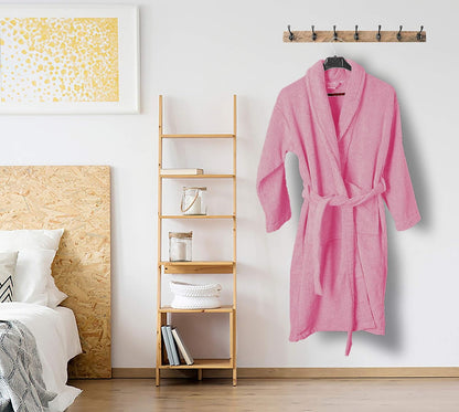100% Cotton Shawl Collar Bathrobe for Women & Men – Terry Cloth, Lightweight Plush Long Spa & Hotel Luxury Robe
