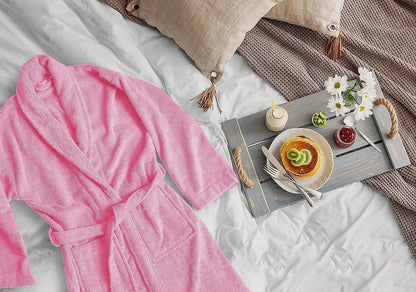 100% Cotton Shawl Collar Bathrobe for Women & Men – Terry Cloth, Lightweight Plush Long Spa & Hotel Luxury Robe