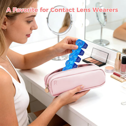 Daily Contact Lens Organizer Case – Waterproof Contact Lens Case for Travel or Home, Portable Contact Case with Clearly Labeled R & L for Disposable Lenses, Holds Up to 60 Disposable Lenses