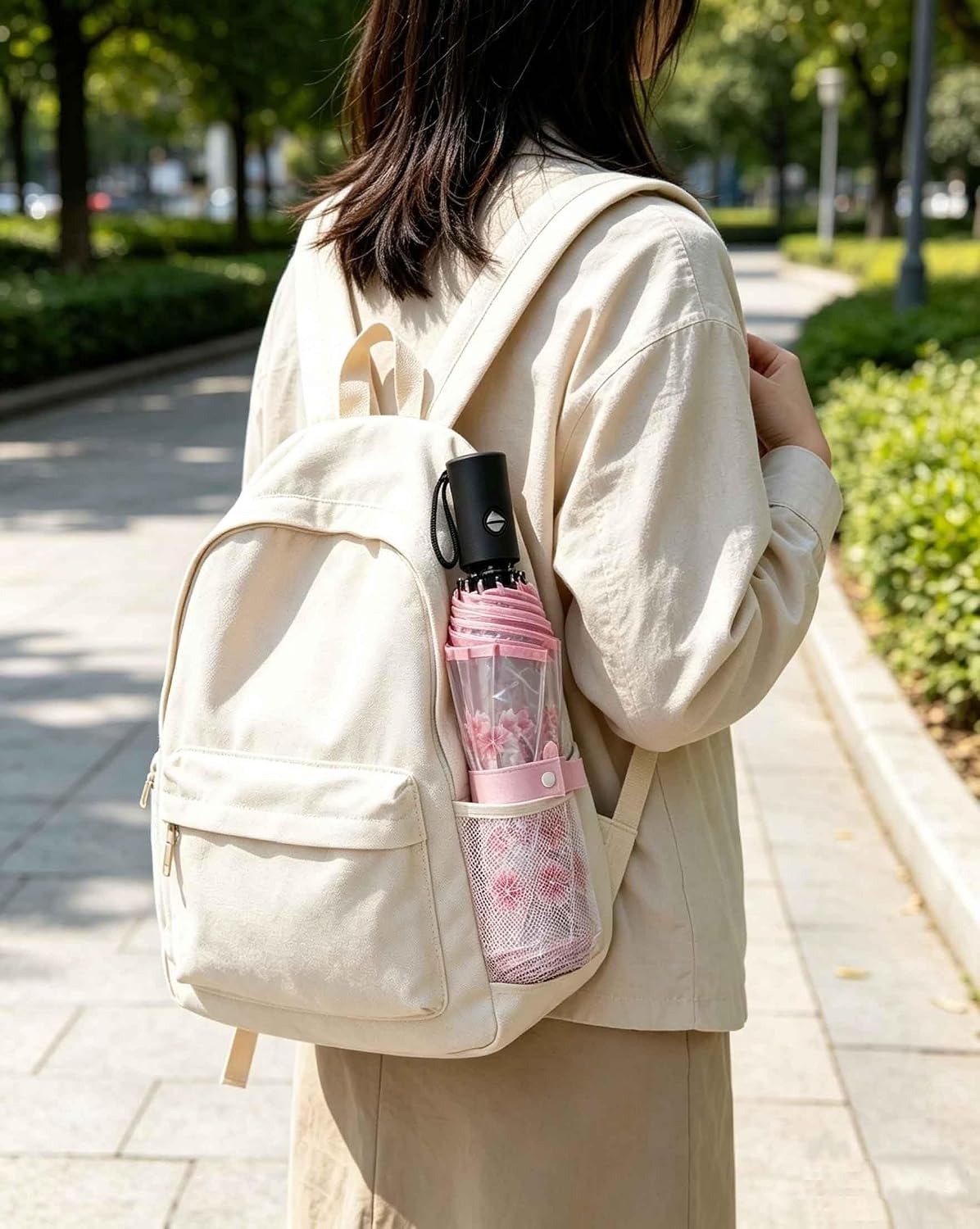 Clear Folding Umbrella, Windproof Compact Travel Umbrella