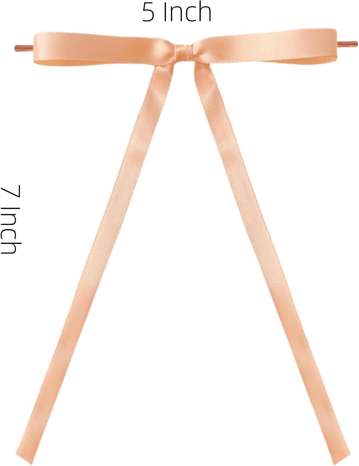 Meseey 30 Pcs Peach Satin Bows with Twist Ties 5x7 Inch Pre-Tied Premade Ribbon Bows for Wedding, Baby Shower, Spring, Summer, Birthday, Christmas Tree, Wreath, Gift Wrapping & Home Decorations