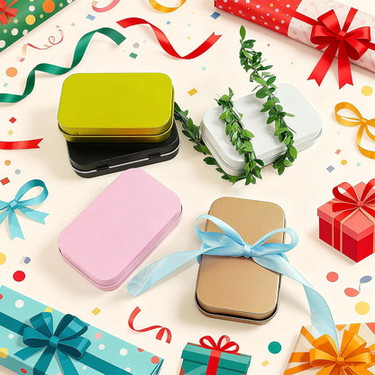 20 Rectangular Metal Tins, 3.7 x 2.4 x 0.9 in for Gift Cards