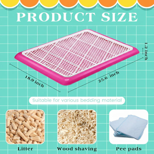 Dog Pee Pad Holder Potty Tray Portable Dog Litter Box Toilet Training for Indoor Outdoor Small Medium Large Pet Puppy(Pink,25.59 x 18.9 Inches,2 Pcs)
