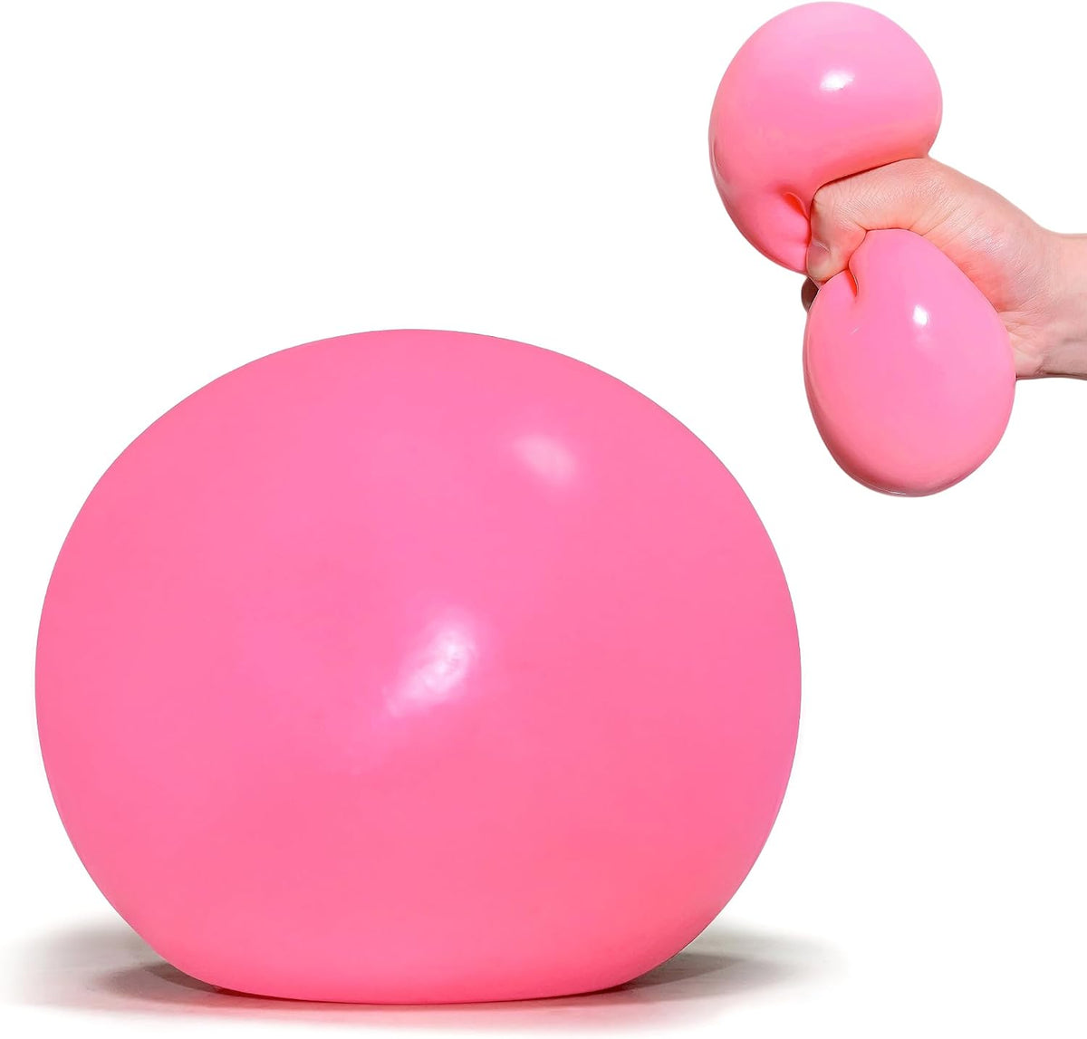 4 Inch Pink Jumbo Squishy Stress Ball for Adults Giant Dough Stress Ball