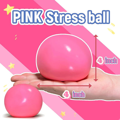 4 Inch Pink Jumbo Squishy Stress Ball for Adults Giant Dough Stress Ball