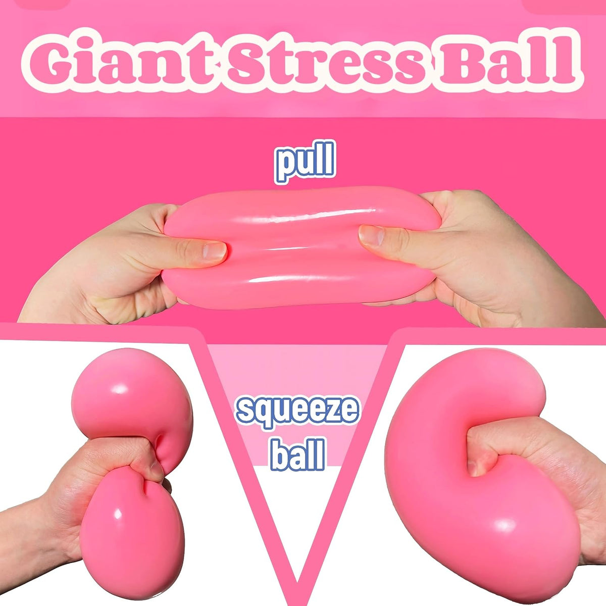 4 Inch Pink Jumbo Squishy Stress Ball for Adults Giant Dough Stress Ball
