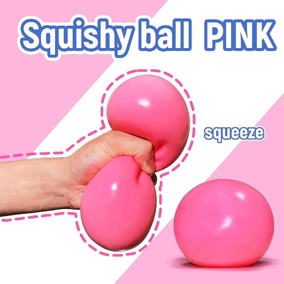 4 Inch Pink Jumbo Squishy Stress Ball for Adults Giant Dough Stress Ball