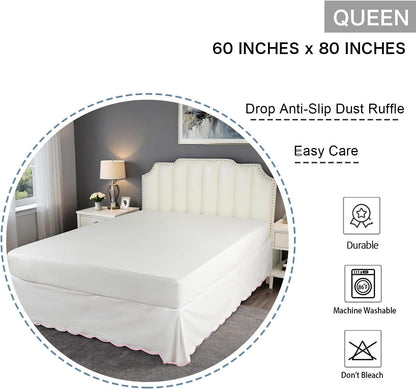 Chic 14'' Queen BedSkirts Scallop Edge Pleated Dust Ruffle