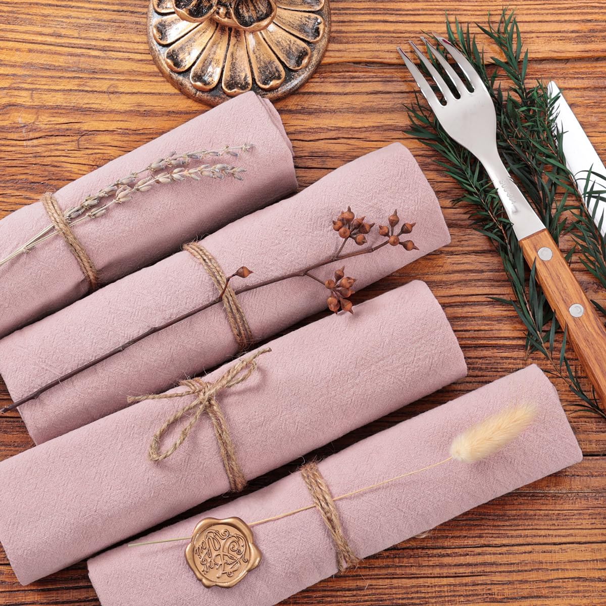 Cloth Napkins Fall Washable Reusable Linen Wedding Party Home Table Decor