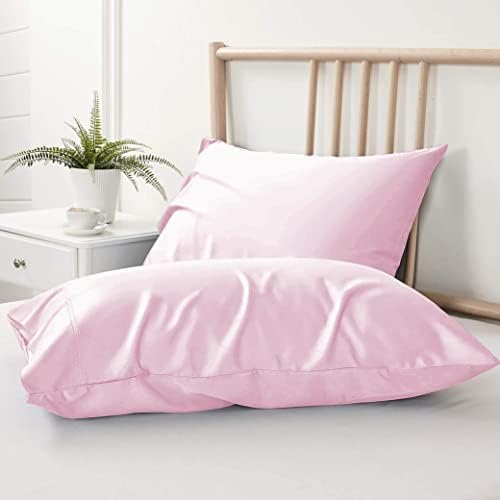 400 Thread Count,100% Egyptian Cotton 2pc Pillowcase Breathable, Cool & Crisp Cotton Pillow Cover, Standard/Queen Size, Pink