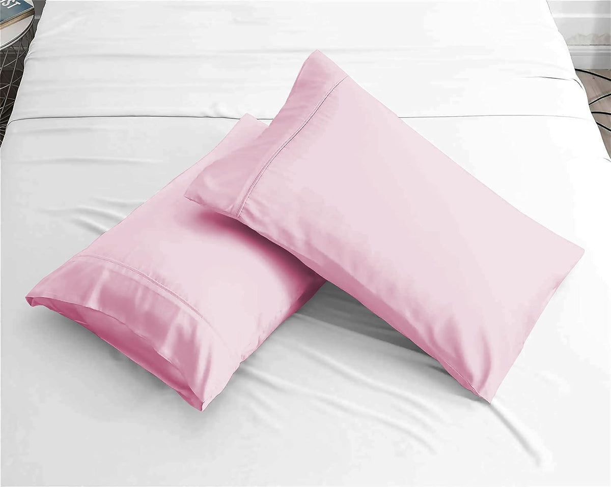 400 Thread Count,100% Egyptian Cotton 2pc Pillowcase Breathable, Cool & Crisp Cotton Pillow Cover, Standard/Queen Size, Pink
