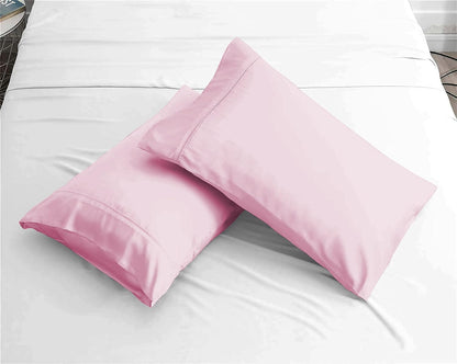 400 Thread Count,100% Egyptian Cotton 2pc Pillowcase Breathable, Cool & Crisp Cotton Pillow Cover, Standard/Queen Size, Pink