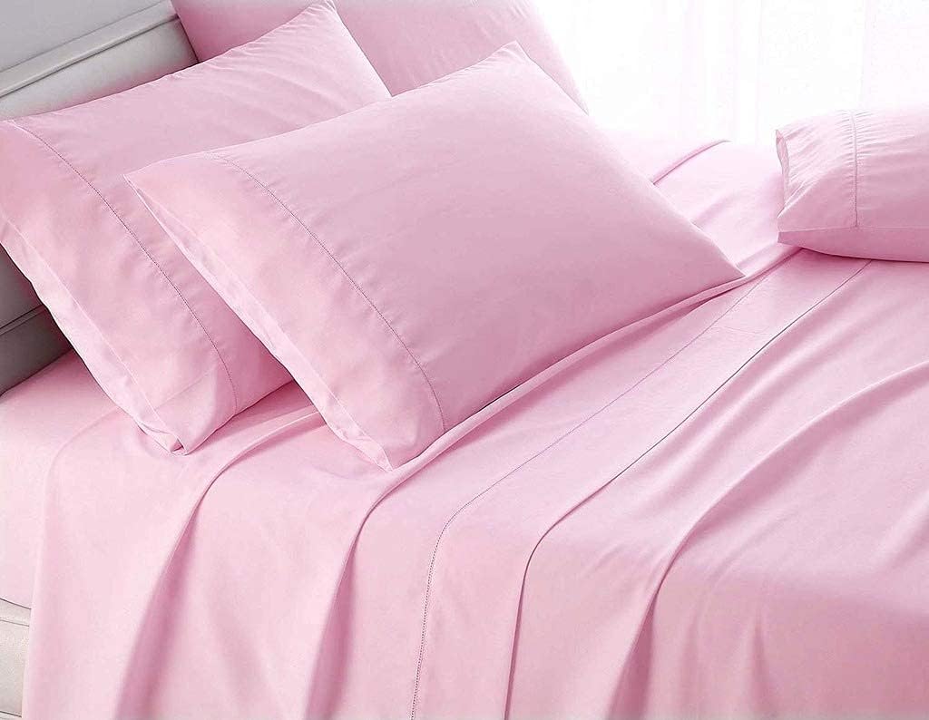 400 Thread Count,100% Egyptian Cotton 2pc Pillowcase Breathable, Cool & Crisp Cotton Pillow Cover, Standard/Queen Size, Pink