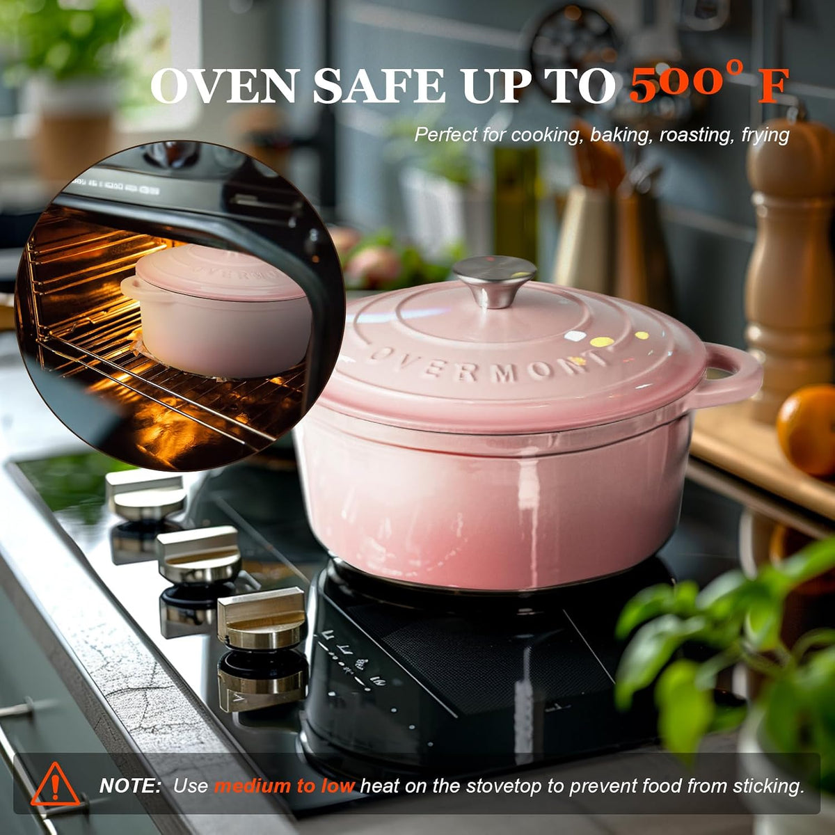 Enameled Cast Iron Dutch Oven - 7QT Pot with Lid Cookbook