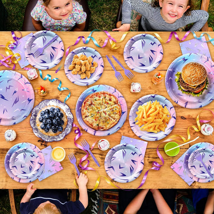 120Pcs Demon Party Plates and Napkins - Serves 24 | Includes 24x 9"Disposable Plates,24x 7"Dessert Plates,24x Napkins,24x 9oz Cups & 24x Forks | for Hunters Theme Kpop Boys Girls Party Decorations