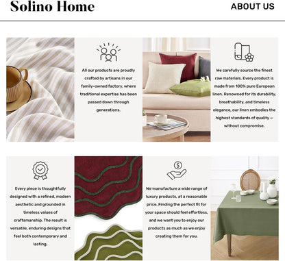 Solino Home 100% Pure Linen Napkins Set of 4 - Narrow Stripe Peach and White Cloth Dinner Napkins 20x20 Inch, Handcrafted Machine Washable - Spring, Summer