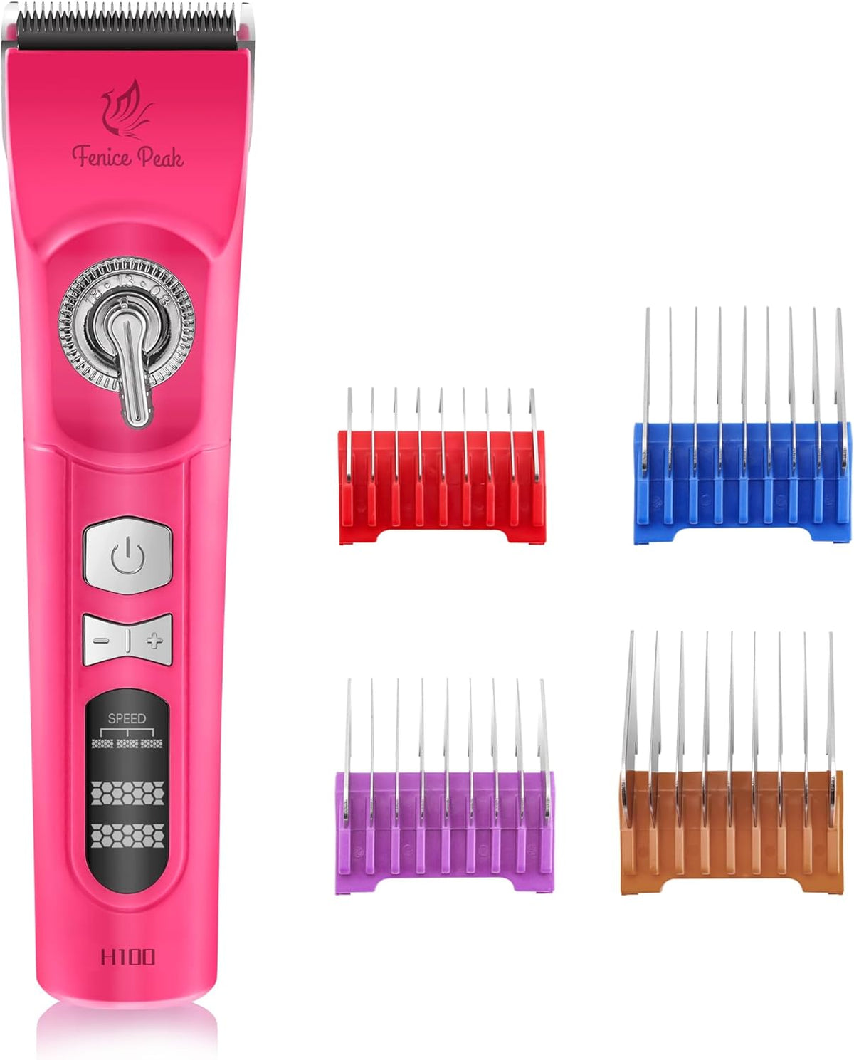 Professional Cordless Dog Grooming Clippers, 12-Hour Runtime, Replaceable 440C Stainless Steel Blade, 3-Speed Quiet Electric Pet Hair Trimmer for Thick, Curly & Matted Coats, Groomer & Home Use, Pink