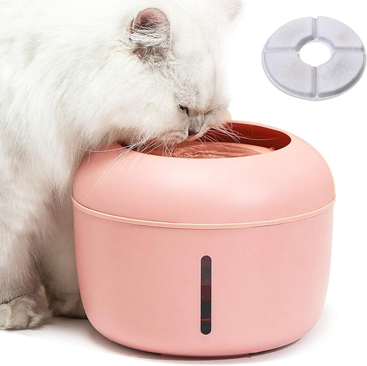 Cat Dog Water Fountain, 2.5L/84Oz Ultra-Quiet Pet Water Fountain Automatic Cat Water Dispenser Electric Water Drinking Fountain for Cats, Dogs with Filter, Water Level Window
