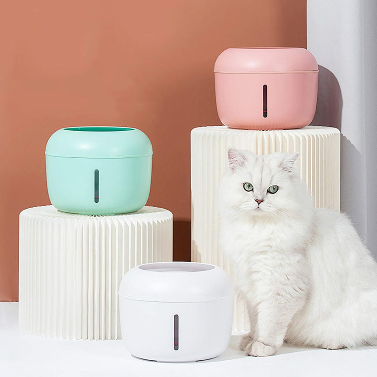 Cat Dog Water Fountain, 2.5L/84Oz Ultra-Quiet Pet Water Fountain Automatic Cat Water Dispenser Electric Water Drinking Fountain for Cats, Dogs with Filter, Water Level Window