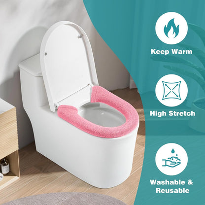 Toilet Seat Cover with Snaps Fixed, Toilet Seat Cushion for Bathroom