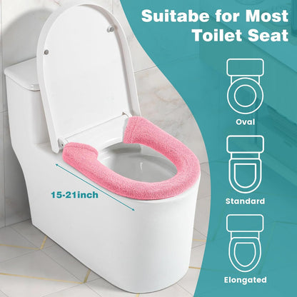 Toilet Seat Cover with Snaps Fixed, Toilet Seat Cushion for Bathroom