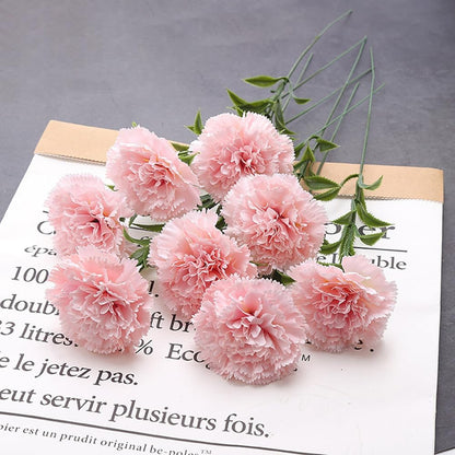 20 Pcs Carnations Bouquets 15Inch Artificial Carnations Flowers,No Fade Artificial Flower, Silk Petals Fake Flowers Forever Plants for Home Party and Wedding Decor (Light Pink)