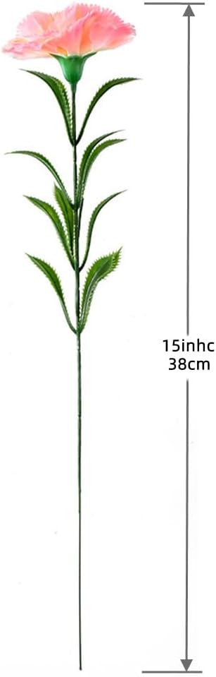 20 Pcs Carnations Bouquets 15Inch Artificial Carnations Flowers,No Fade Artificial Flower, Silk Petals Fake Flowers Forever Plants for Home Party and Wedding Decor (Light Pink)