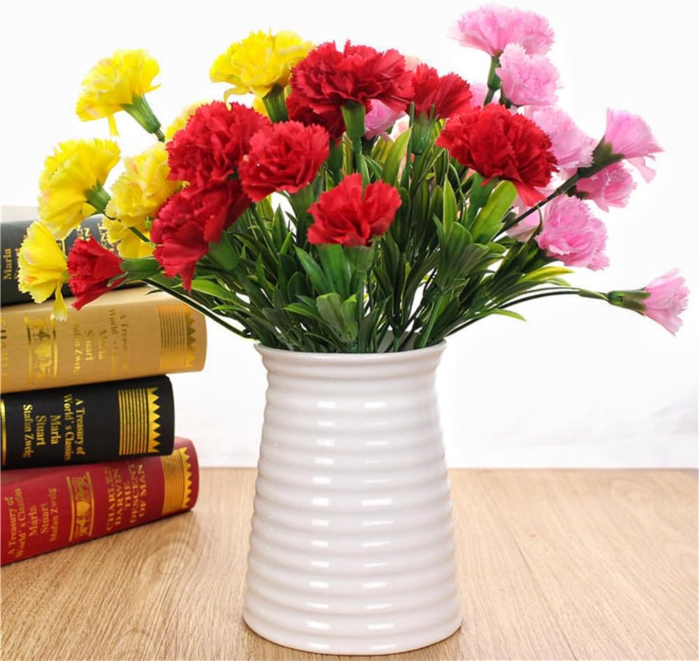 20 Pcs Carnations Bouquets 15Inch Artificial Carnations Flowers,No Fade Artificial Flower, Silk Petals Fake Flowers Forever Plants for Home Party and Wedding Decor (Light Pink)