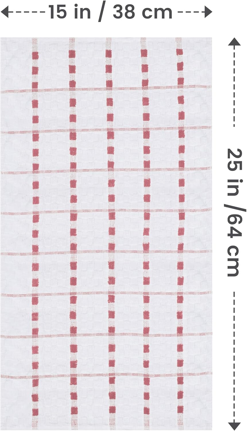 Kitchen Towels 12 Pack, 15 x 25 Inches, 100% Ring Spun Cotton Super Soft and Absorbent Linen Dish, Tea and Bar Towels Set, Dusty Pink