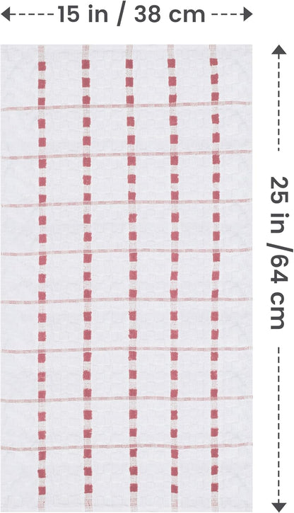 Kitchen Towels 12 Pack, 15 x 25 Inches, 100% Ring Spun Cotton Super Soft and Absorbent Linen Dish, Tea and Bar Towels Set, Dusty Pink