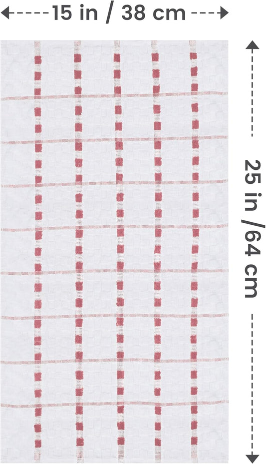 Kitchen Towels 12 Pack, 15 x 25 Inches, 100% Ring Spun Cotton Super Soft and Absorbent Linen Dish, Tea and Bar Towels Set, Dusty Pink