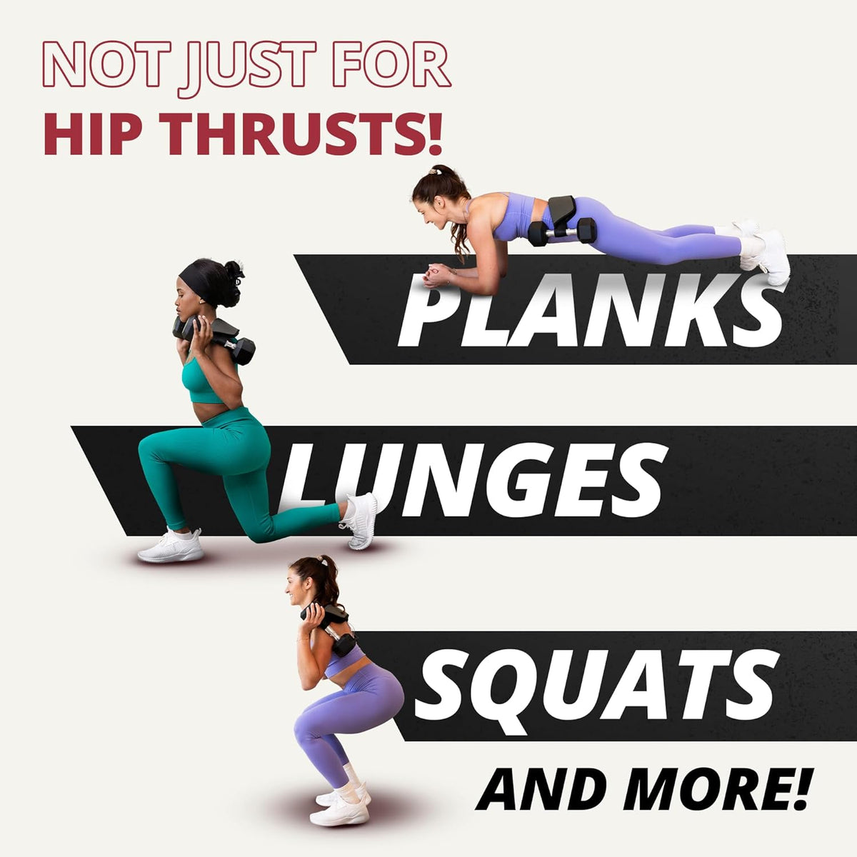 Premium Hip Thrust Belt - Adjustable Exercise Belt for Glutes & Squats, Hip Thrust Pad for Comfort, Versatile Gym Equipment for Home - Weightlifting Belt Support for Women