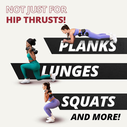 Premium Hip Thrust Belt - Adjustable Exercise Belt for Glutes & Squats, Hip Thrust Pad for Comfort, Versatile Gym Equipment for Home - Weightlifting Belt Support for Women